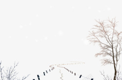 雪地场景乡间小路雪景高清图片