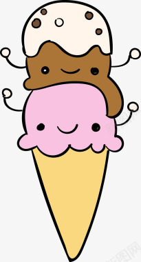 美食可爱卡通冰淇淋图图标图标