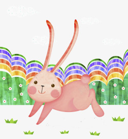 兔子印花粉色兔子高清图片