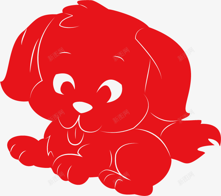 十二生肖剪影png免抠素材_88icon https://88icon.com 传统 剪纸 动物 十二生肖 卡通 小动物剪纸 戌狗 狗 生肖 生肖文字 红色