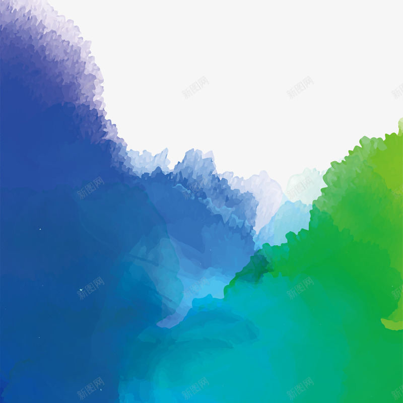 蓝绿色水彩晕染png免抠素材_88icon https://88icon.com 晕染 泼墨 泼墨效果 矢量png 蓝绿色