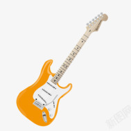 橙色吉他透明背景素材
