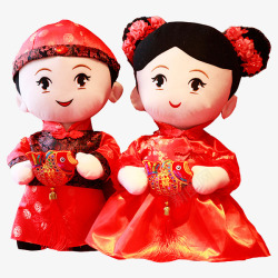 婚纱中国风婚礼娃娃素材