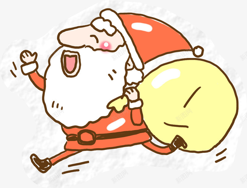 手绘漫画圣诞老人png免抠素材_88icon https://88icon.com 圣诞老人 漫画 素材