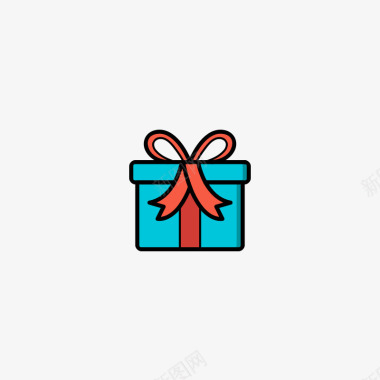 圣诞之夜圣诞元素礼物礼盒图标图标