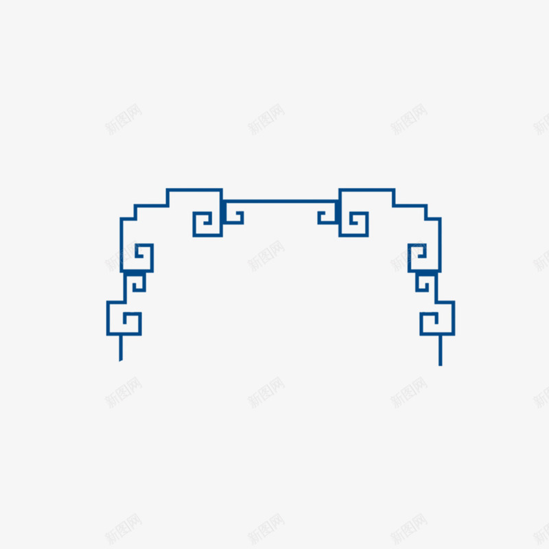 蓝色不规则线条png免抠素材_88icon https://88icon.com 不规则线条 中国风 框架图案 欧式 线条花纹 蓝色 蓝色框框 边框