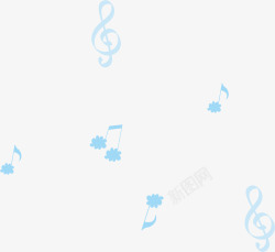 音乐请柬底纹蓝色音符漂浮高清图片