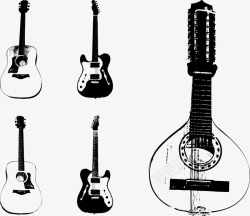 吉他手绘乐器矢量图素材