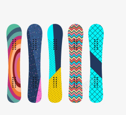 彩色滑雪板多彩的滑雪板集合高清图片