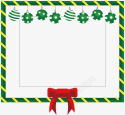 绿色条纹圣诞节边框矢量图素材