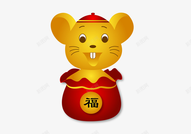 鼠年老鼠元素矢量图ai免抠素材_88icon https://88icon.com 2020年元素 卡通动物 矢量图 老鼠 老鼠生日 金老鼠 鼠年
