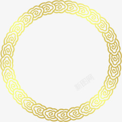 金色云纹圆环中国风元旦素材