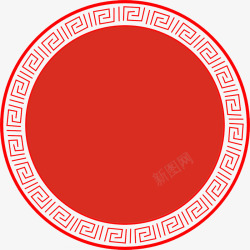 红色中国风古典圆圈素材