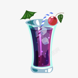 紫色夏季饮料素材