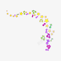 音符星星相册装饰图案素材