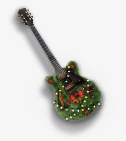 创意绿色吉他素材