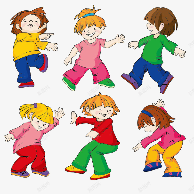 六款舞蹈的儿童png免抠素材_88icon https://88icon.com 儿童舞蹈班 动作 卡通 表情