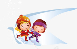 冰雪乐园素材儿童滑雪冰雪乐园矢量图高清图片
