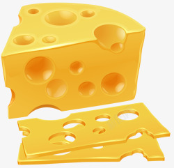 奶酪块和奶酪片素材