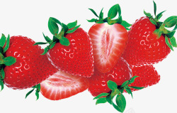 夏日水果清爽红色草莓素材