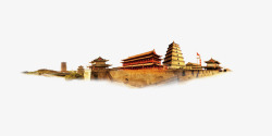 中国风古都西安旅游装饰图素材