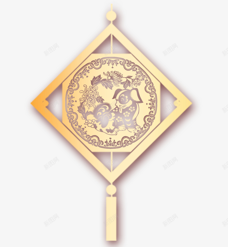 金色中国风对联挂件png免抠素材_88icon https://88icon.com 中国风 对联 挂件 狗年装饰 花纹装饰 金色