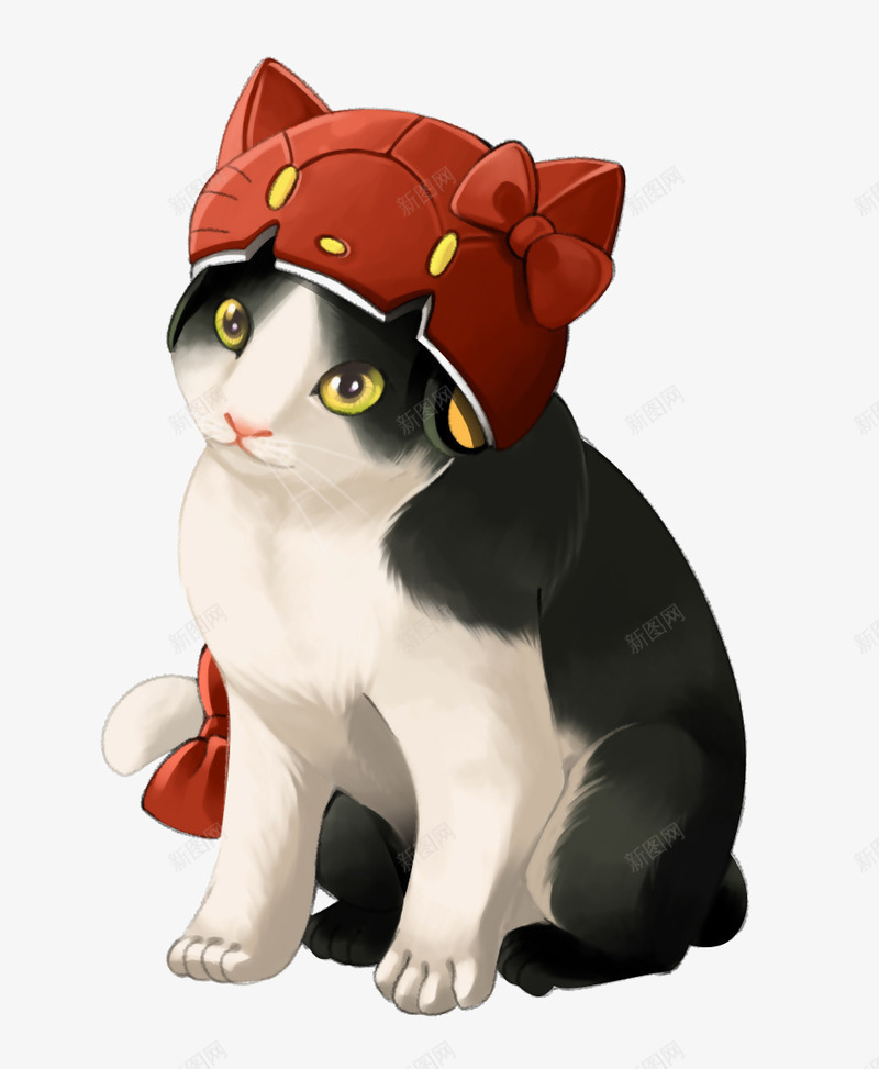 带KT帽子的猫咪png免抠素材_88icon https://88icon.com 元素 可爱 帽子 猫咪