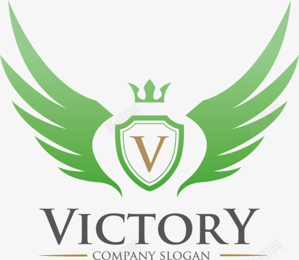 绿色礼服翅膀创意新能源logo矢量图图标图标