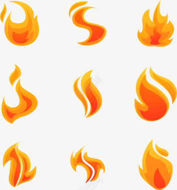 logo设计手绘火焰图标矢量图图标