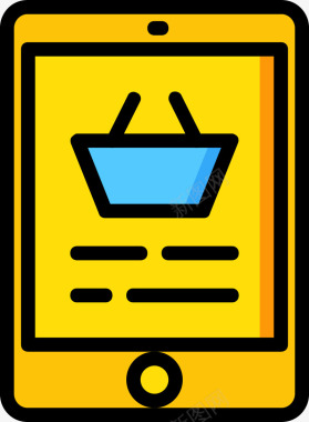物流黄色手机购物图标图标