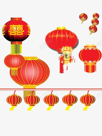 喜庆灯笼高高挂png免抠素材_88icon https://88icon.com 中国风 喜庆元素 灯笼素材 灯笼装饰图 红色灯笼