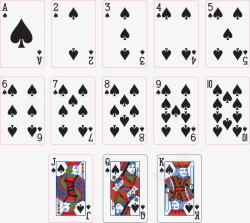 扁平纸张游戏扑克牌矢量图素材