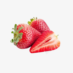 实物新鲜红色草莓素材