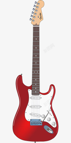 红色的电吉他素材