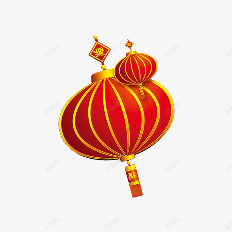 红色新年春节灯笼悬挂png免抠素材_88icon https://88icon.com 悬挂 新年春节 渐变 福字 红色 纹理 装饰