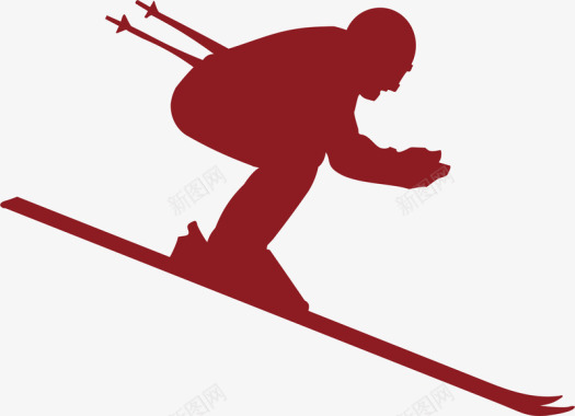 雪橇体育运动滑雪图标矢量图图标