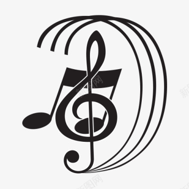 音乐符号黑色线条音乐符号图标图标