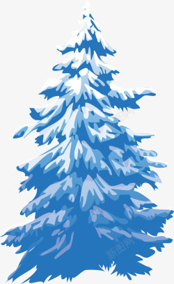 圣诞节松雪中的松树高清图片