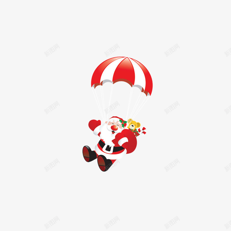 背降落伞的圣诞老人png免抠素材_88icon https://88icon.com 圣诞老人 圣诞节装饰 装饰图案 降落伞