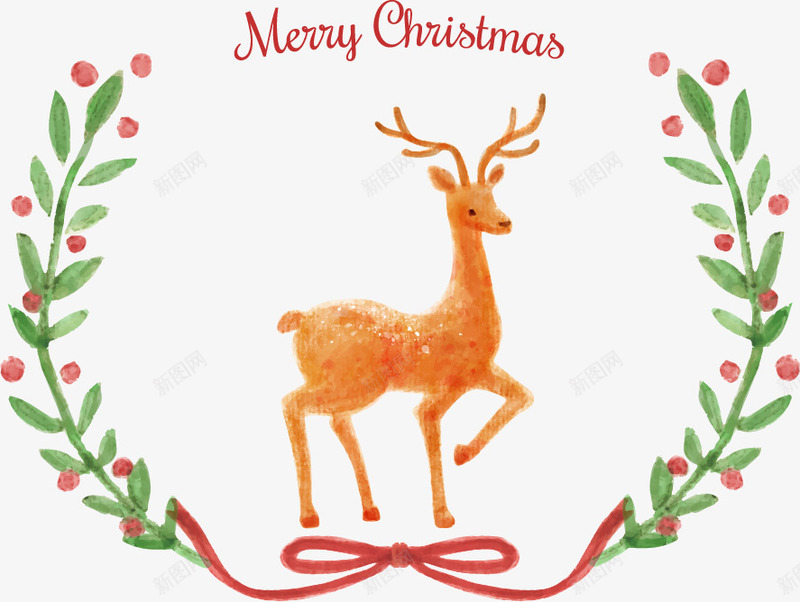 创意圣诞节盛典驯鹿植物png免抠素材_88icon https://88icon.com 创意 圣诞节 植物 盛典