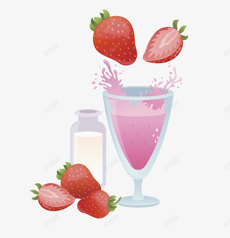 水彩草莓果汁饮品png免抠素材_88icon https://88icon.com 卡通手绘 杯子 果汁 水果 草莓 食物 饮品 饮料