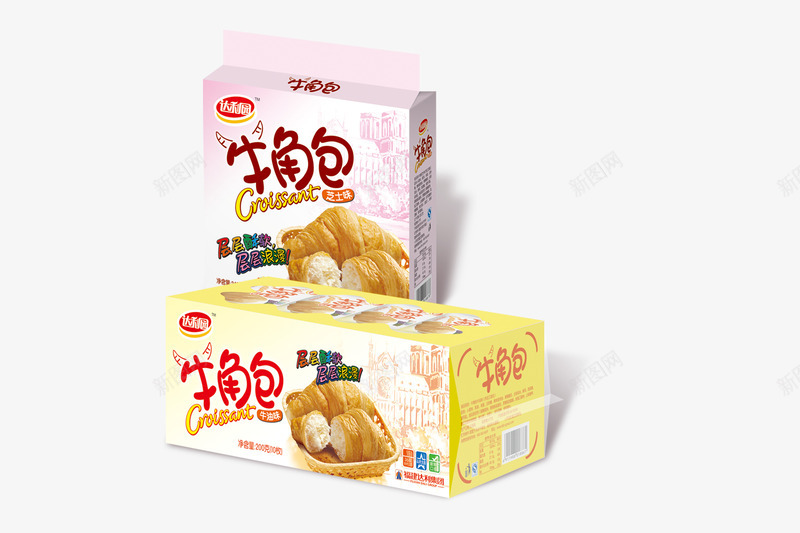 牛角包零食png免抠素材_88icon https://88icon.com 早餐 盒装牛角包 达利园牛角包