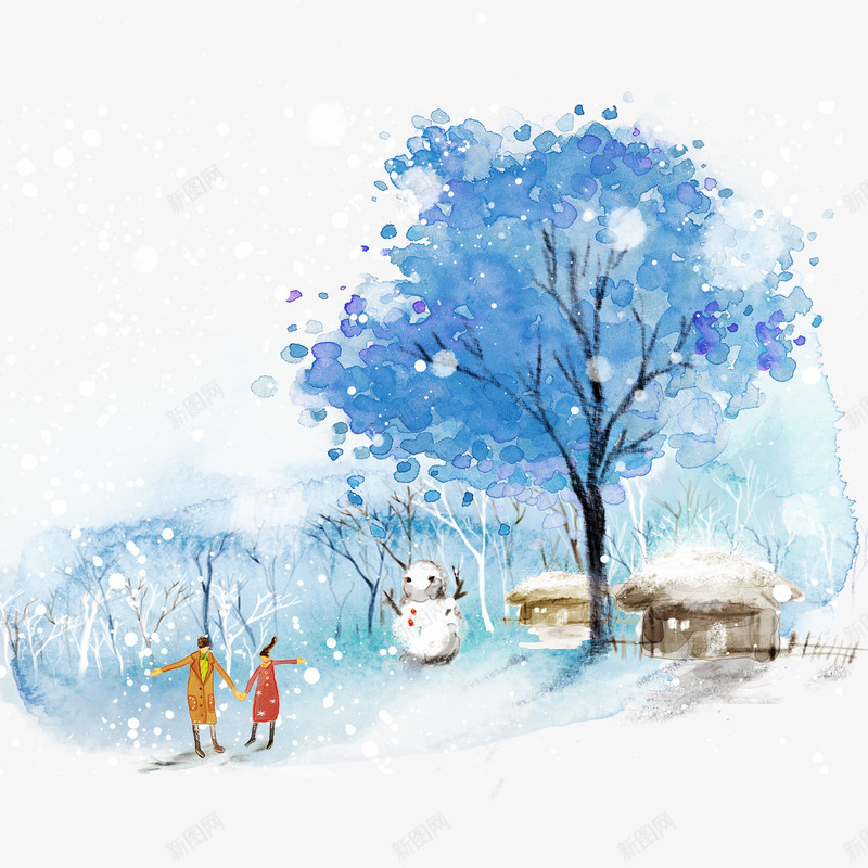 小清新日系插画png免抠素材_88icon https://88icon.com 小清新 小清新日系插画 插画人物 文艺 日系插画 水彩手绘插画 花卉 雪景插画