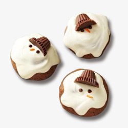 巧克力曲奇饼干创意雪人造型饼干高清图片