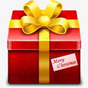 红色礼盒箱红色圣诞节礼物礼盒图标图标