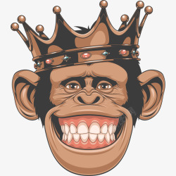 猩猩插画戴皇冠的猩猩高清图片
