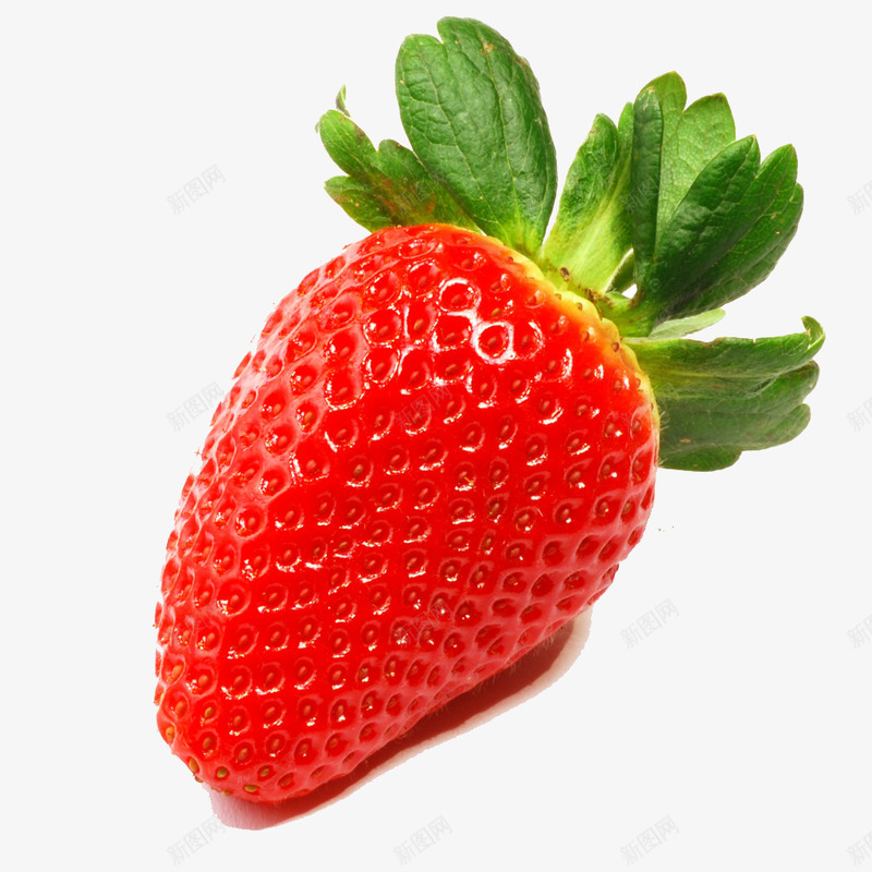一个草莓png免抠素材_88icon https://88icon.com 叶子 水果 清甜 红色