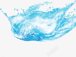 飞溅水花造型蓝色海水素材