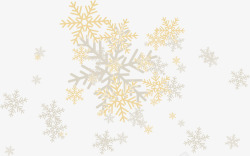 金色碎纸飘落冬季美丽金色雪花高清图片