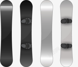 金属光泽灰色系滑雪板矢量图素材